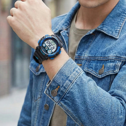 Kids Sports Multi Function Digital Watch, Multicolor Dial Sky ABS Case Kid's Watch, PU Rubber Strap Band, Waterproof LED Light Children Wristwatch