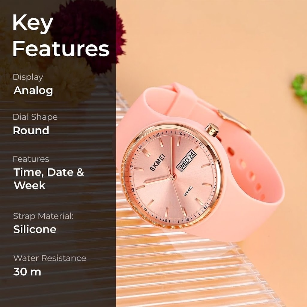 Premium Minimalist Quartz Timepiece for Women with Integrated Strap and Calendar Window