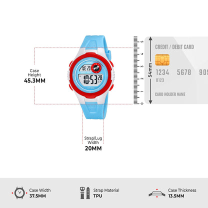 Skmei Digital Dial ABS Black Case Rubber Strap Watch for Kids - 2280