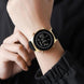 Digital Watch for Men with Black Leather Strap and Round Dial for Casual & Formal Wear