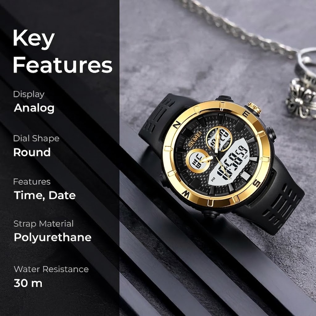 Premium Rugged Sports Watch Dual Display Tactical Wristwatch