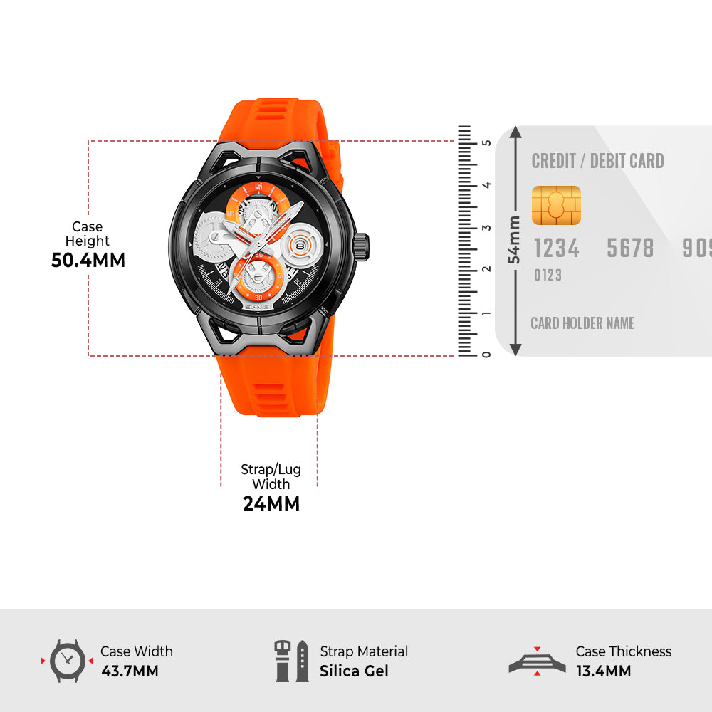 Skmei Quartz Analog Dial Silica Gel Strap Watch for Men - 9349