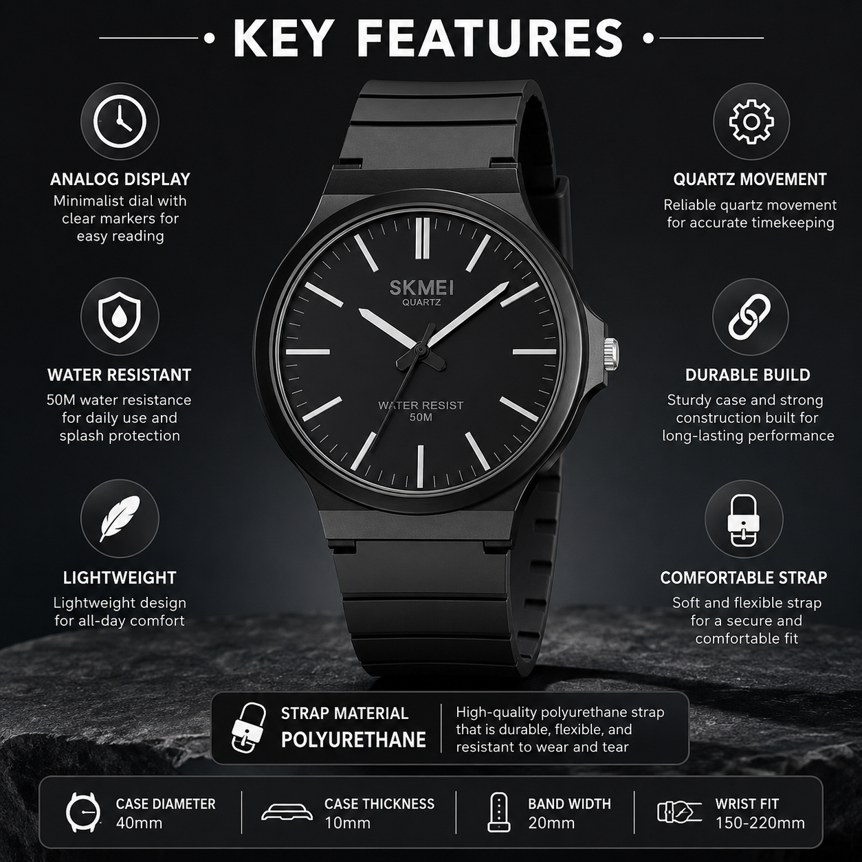 Classic Analog Wrist Watch for men