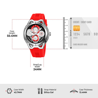 Skmei Quartz Analog Dial Silica Gel Strap Watch for Men - 9349