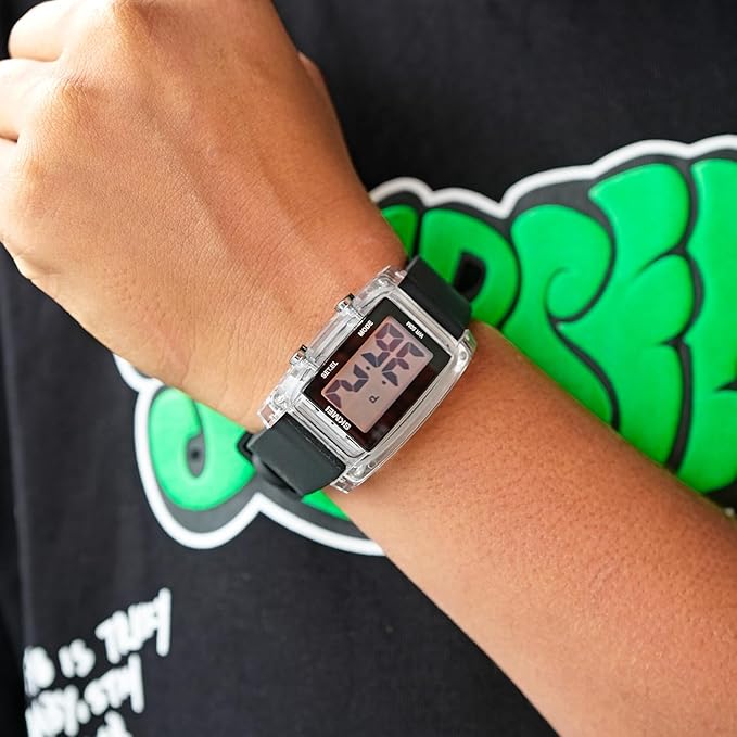 Digital Watch for Men LED Display, Rectangle Dial, Waterproof Sports Watch with Silicone Strap