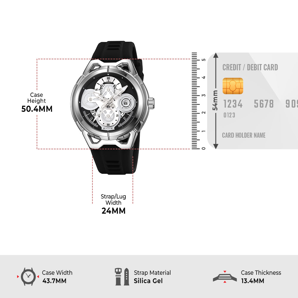 Skmei Quartz Analog Dial Silica Gel Strap Watch for Men - 9349