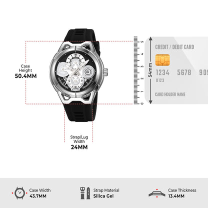 Skmei Quartz Analog Dial Silica Gel Strap Watch for Men - 9349