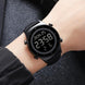 Digital Watch for Men with Black Leather Strap and Round Dial for Casual & Formal Wear