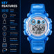 Digital Watch for Kids with Light Blue Polyurethane Strap and Round Dial for Casual & Formal Wear
