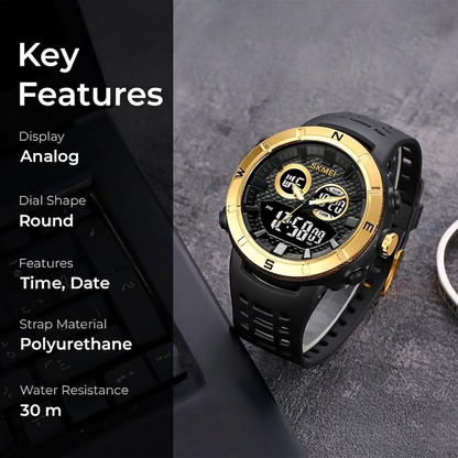 Premium Rugged Sports Watch Dual Display Tactical Wristwatch