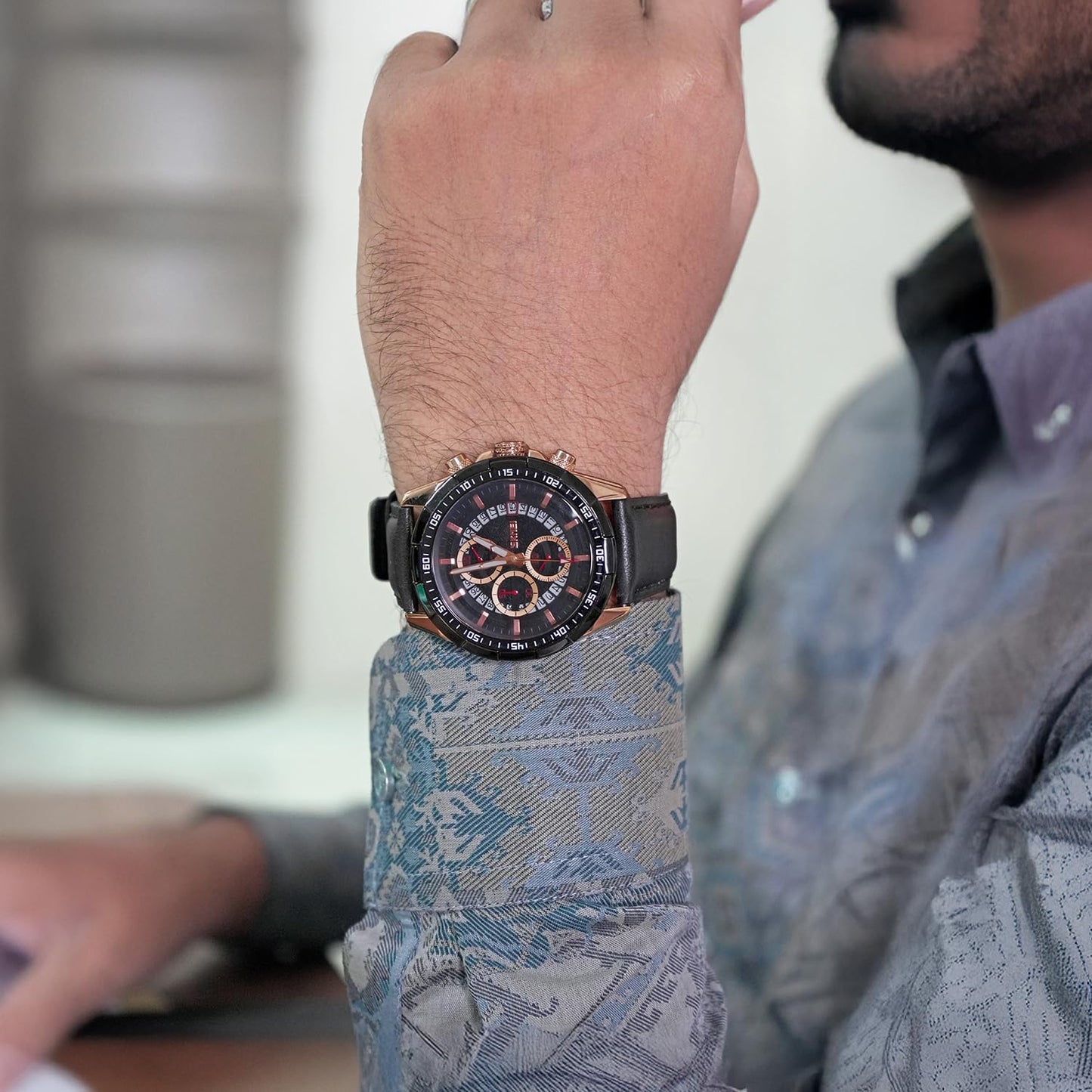 Luxury Analog Watch for Men with Designer Dial and Premium Leather Strap