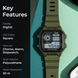Digital Watch for Men with Army Green Silicone Strap and Round Dial for Casual & Formal Wear