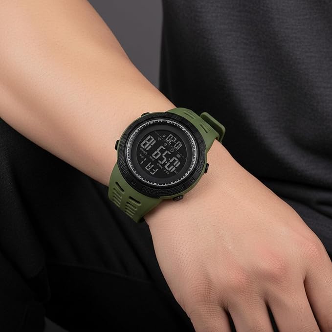 Premium Digital Sports Watch for Men with Round Dial Alarm Stopwatch Luminous Display and Comfortable Strap