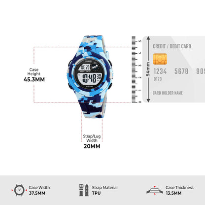 Skmei Digital Dial ABS Black Case Rubber Strap Watch for Kids - 2280