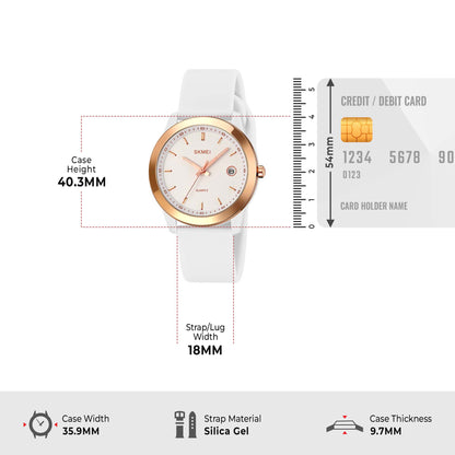 Skmei Quartz Analog Dial Silica Gel Strap Watch for Women - 2319