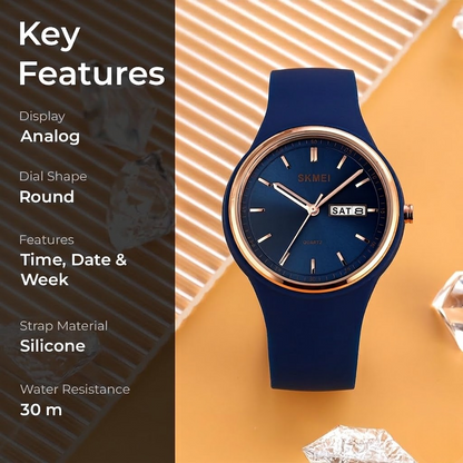 Premium Minimalist Quartz Timepiece for Women with Integrated Strap and Calendar Window