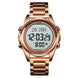 Digital Watch for Men with Rose Gold Stainless Steel Strap and Round Dial for Casual & Formal Wear
