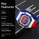 Digital Watch for Men with Red-blue Silicone Strap and Round Dial for Casual & Formal Wear