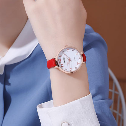 Elegant Analog Quartz Timepiece for women with Crystal Accents and Textured Strap