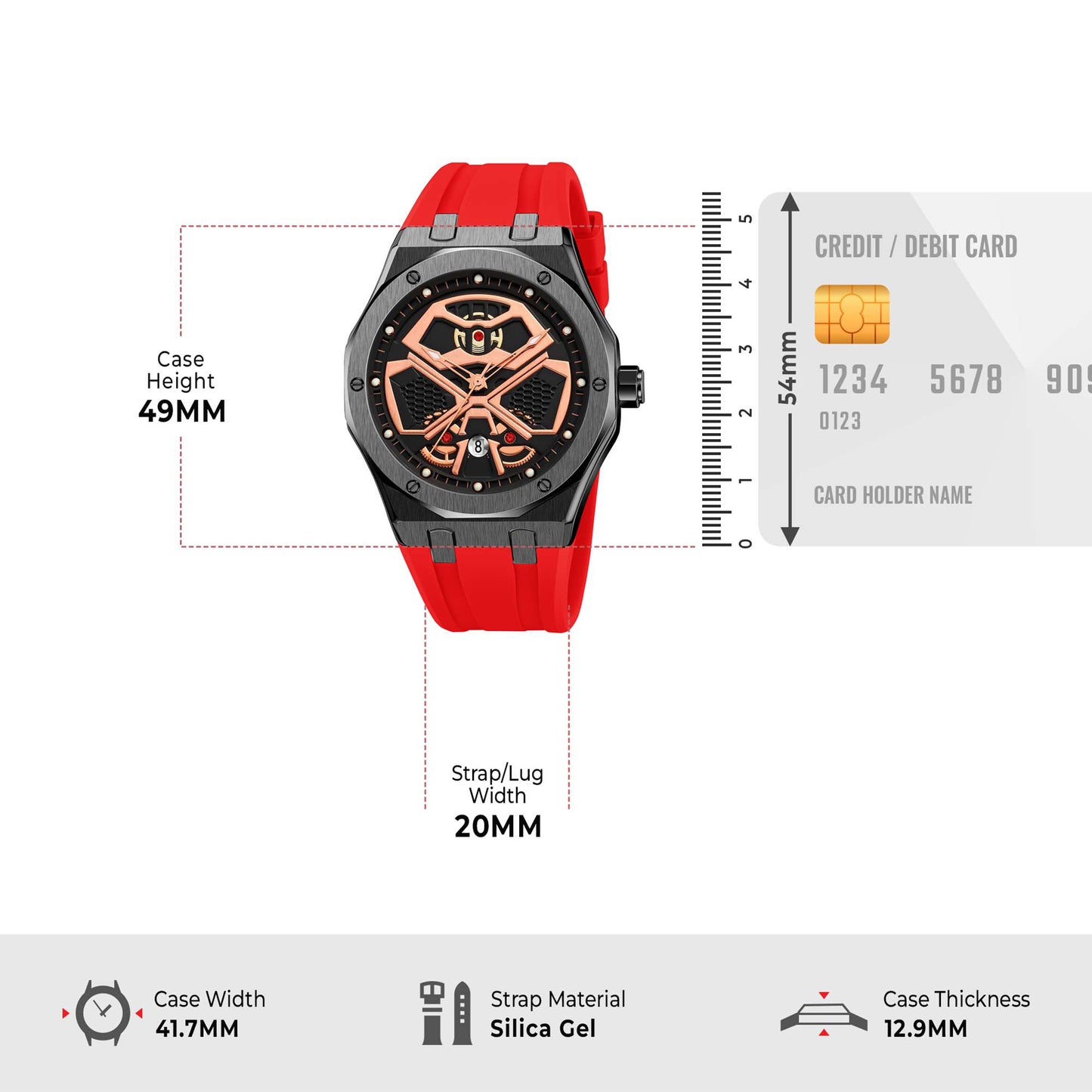 Skmei Quartz Analog Dial Silica Gel Strap Watch for Men - 9362