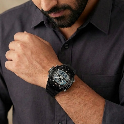 Premium Analog Digital Sports Watch for Men with Dual Display, Stylish Waterproof Wrist Watch for Casual Outdoor and Daily Wear
