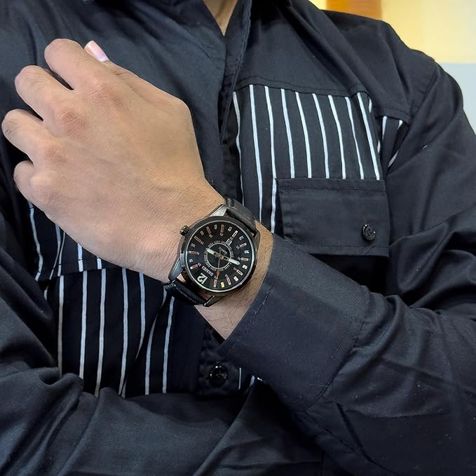 Premium Analog Watch for Men with Elegant Designer Dial and Classic Leather Strap