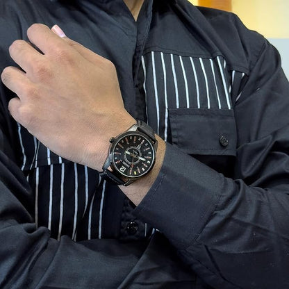 Premium Analog Watch for Men with Elegant Designer Dial and Classic Leather Strap