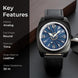 Analog Watch for Men with Black Leather Strap and Round Dial for Casual & Formal Wear