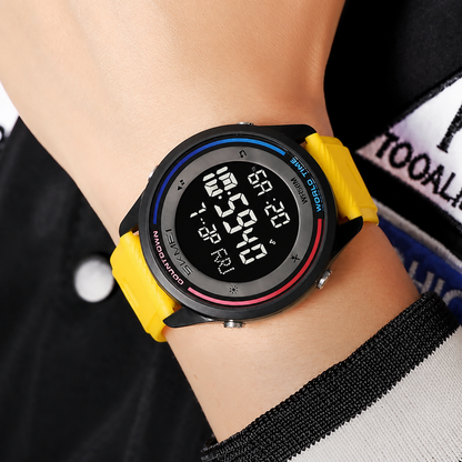 Digital Sports Wrist Watch with Silicone Strap for men