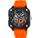 Rolling Watch for Men with Orange Silicone Strap and Round Dial for Casual & Formal Wear