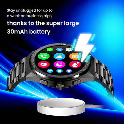 Premium AMOLED Smartwatch with Classic Round Dial and Advanced Fitness Features