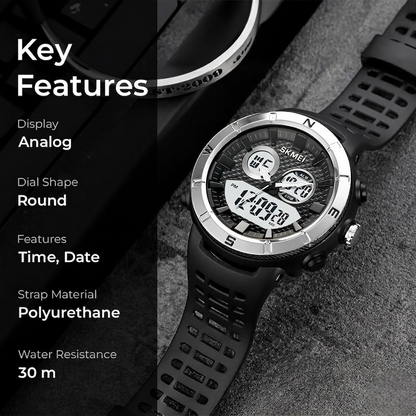 Premium Rugged Sports Watch Dual Display Tactical Wristwatch
