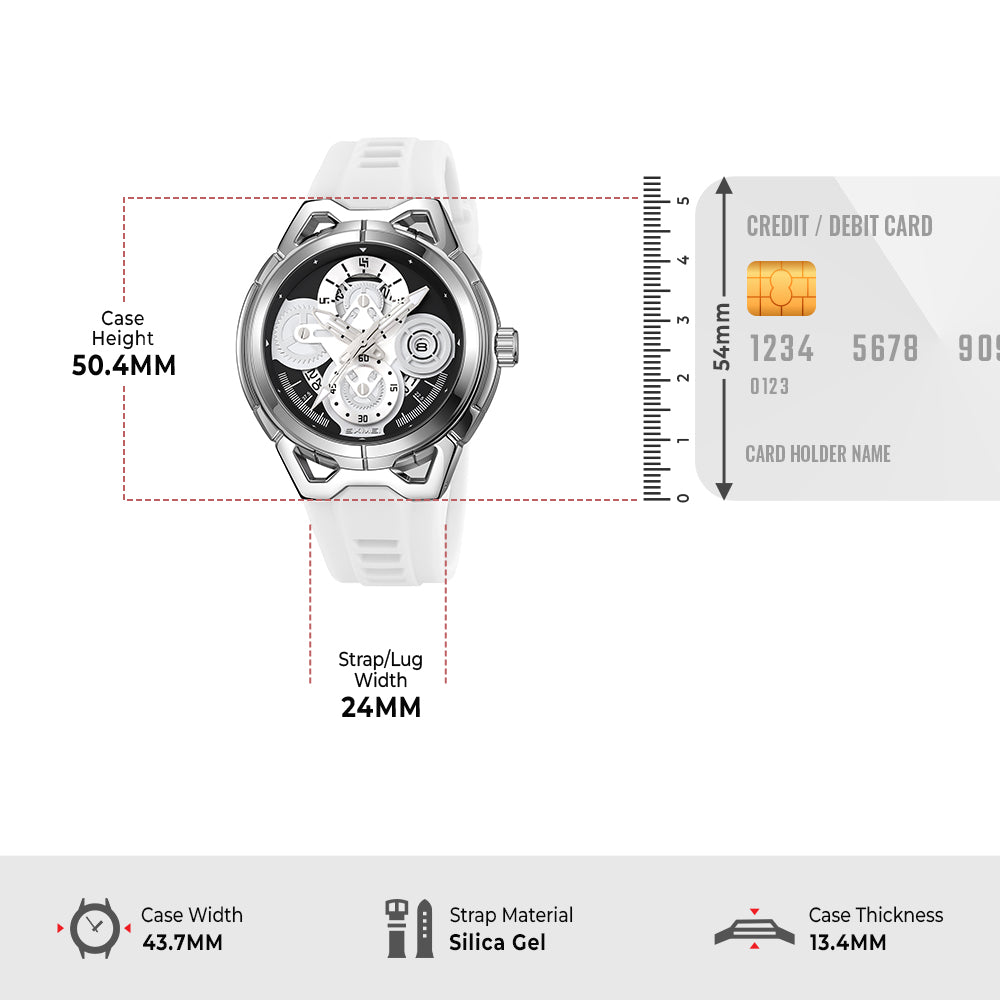 Skmei Quartz Analog Dial Silica Gel Strap Watch for Men - 9349