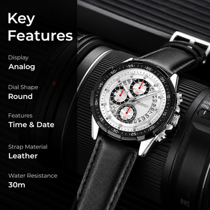 Luxury Analog Watch for Men with Designer Dial and Premium Leather Strap