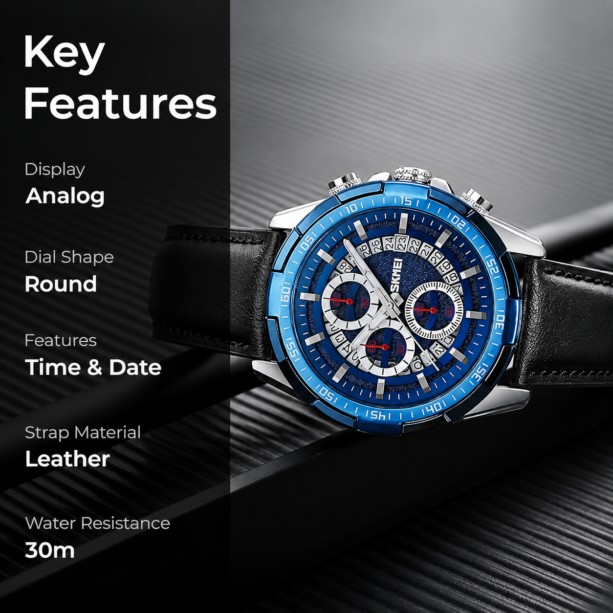 Luxury Analog Watch for Men with Designer Dial and Premium Leather Strap