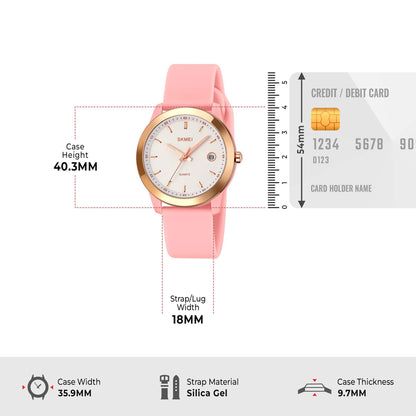 Skmei Quartz Analog Dial Silica Gel Strap Watch for Women - 2319