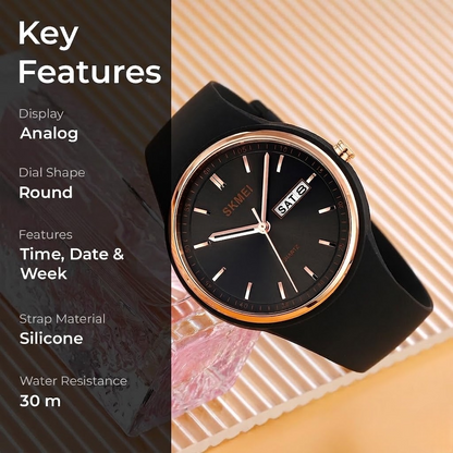 Premium Minimalist Quartz Timepiece for Women with Integrated Strap and Calendar Window