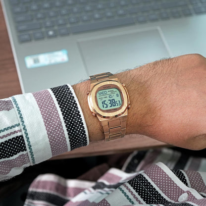 Premium Digital Sports Watch for Men with Stainless Steel Strap, Waterproof Style Wrist Watch for Casual Outdoor and Daily Wear