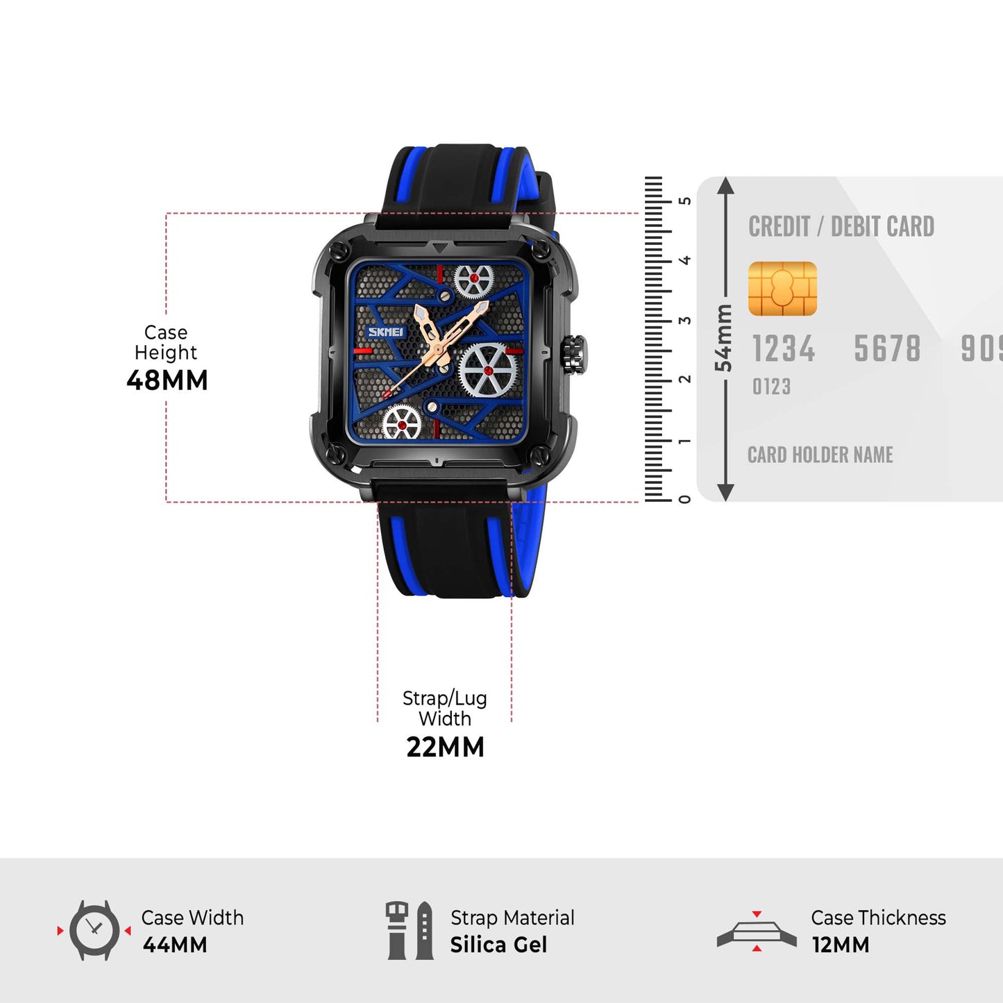 Skmei Quartz Analog Dial Silica Gel Strap Watch for Men - 9363