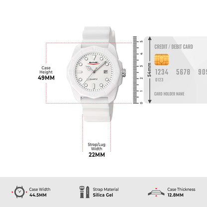 Skmei Quartz Analog Black Dial Silicone Strap Watch for Men - 2393