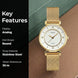 Analog Watch for Women with Gold Mesh Metal Strap and Round Dial for Casual & Formal Wear