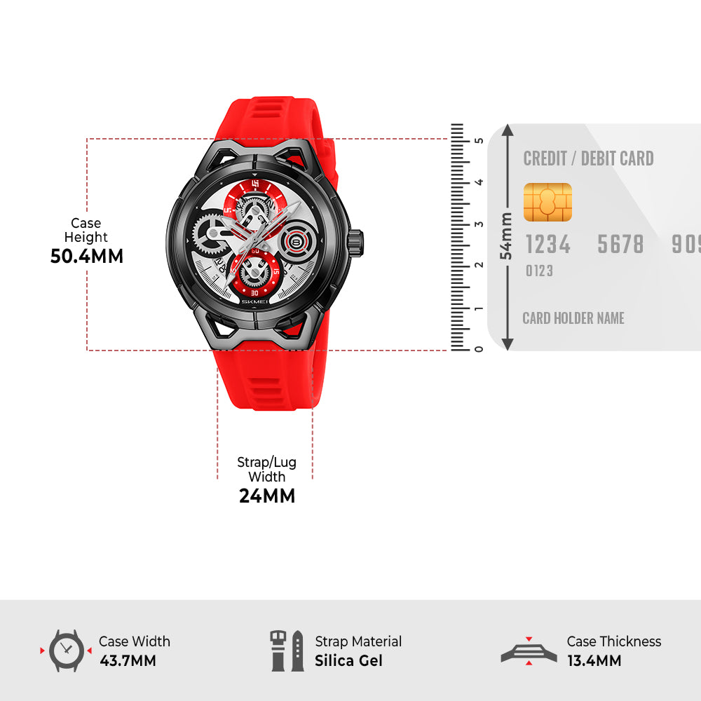 Skmei Quartz Analog Dial Silica Gel Strap Watch for Men - 9349