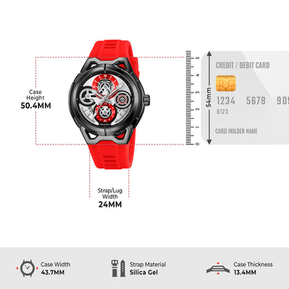 Skmei Quartz Analog Dial Silica Gel Strap Watch for Men - 9349