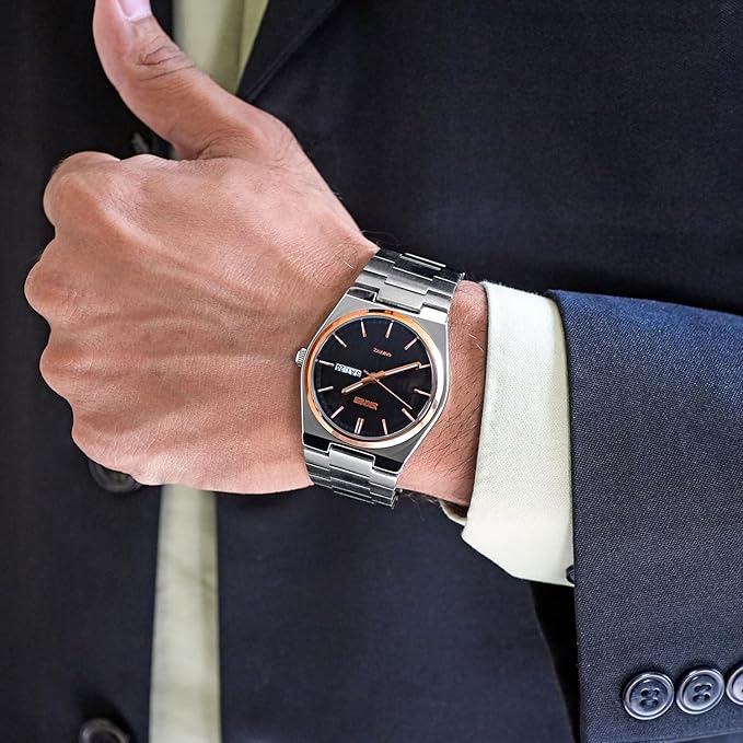 Men's Analog Quartz Stainless Steel Watch All-in-one Fashion, Water Resistant, Supply Calendar Week