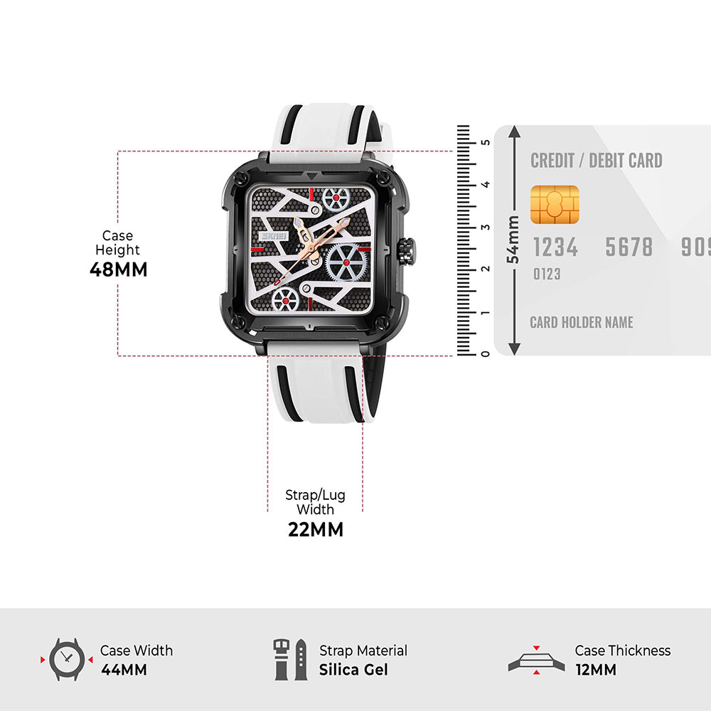 Skmei Quartz Analog Dial Silica Gel Strap Watch for Men - 9363
