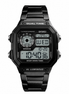 Digital Watch for Men with Black Stainless Steel Strap and Round Dial for Casual & Formal Wear