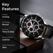 Analog Watch for Men with Black Leather Strap and Round Dial for Casual & Formal Wear