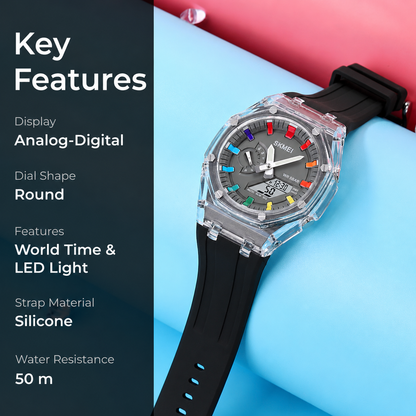Analog Digital Watch Multi Function Sports Watch with LED Display, Alarm, Stopwatch & Durable Strap