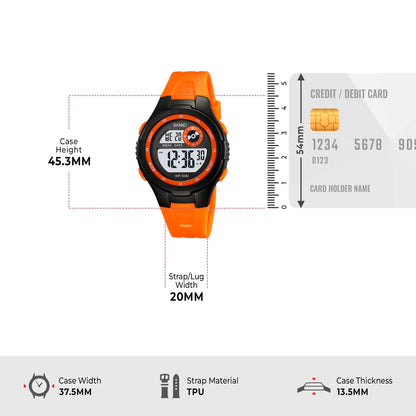 Skmei Digital Dial ABS Black Case Rubber Strap Watch for Kids - 2280