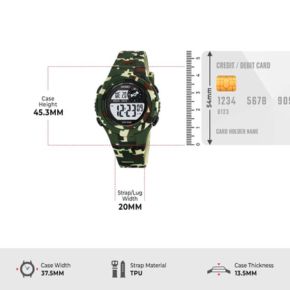 Skmei Digital Dial ABS Black Case Rubber Strap Watch for Kids - 2280